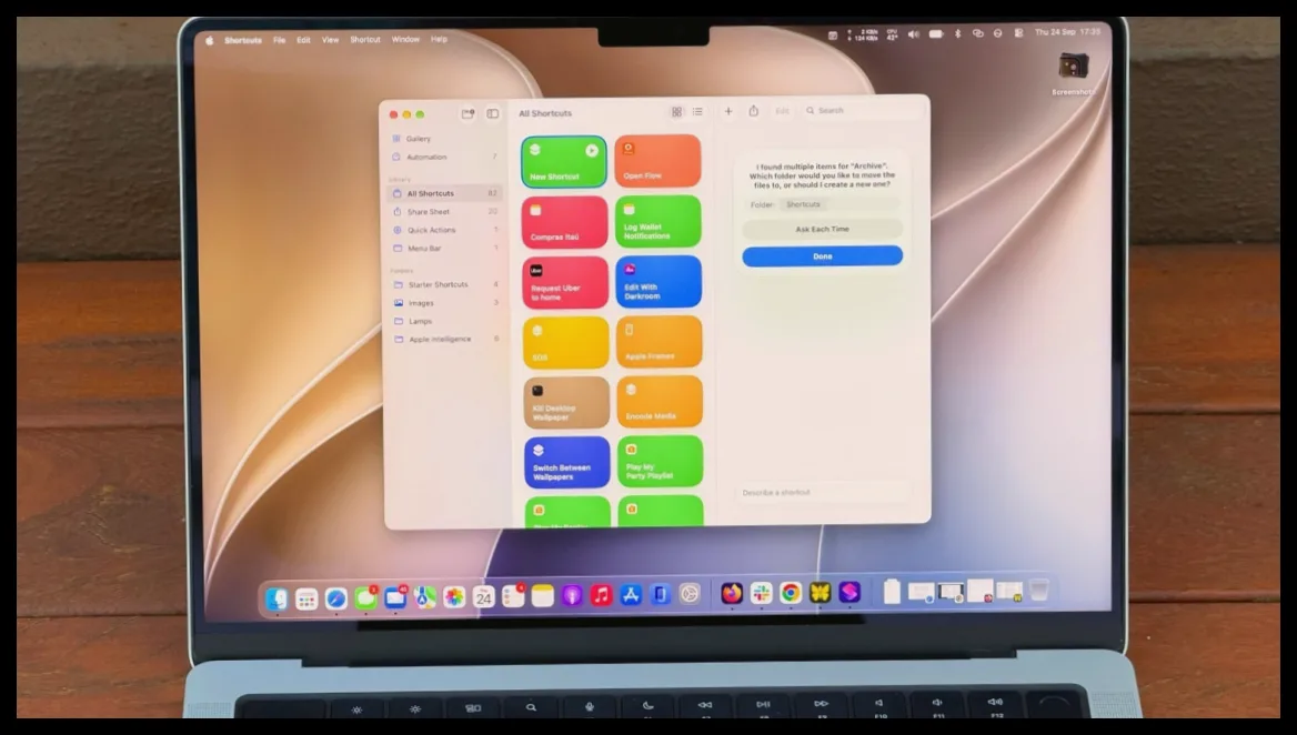 آموزش استفاده از Shortcuts در مک‌بوک برای خودکارسازی کارها با هوش مصنوعی