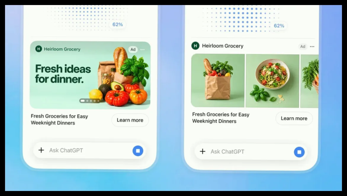 آزمایش تبلیغات تصویری جدید در چت‌جی‌پی‌تی توسط OpenAI